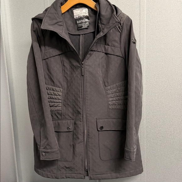Kensie Jackets & Blazers - Kensie Quilted Hooded Jacket – Gray – Size L